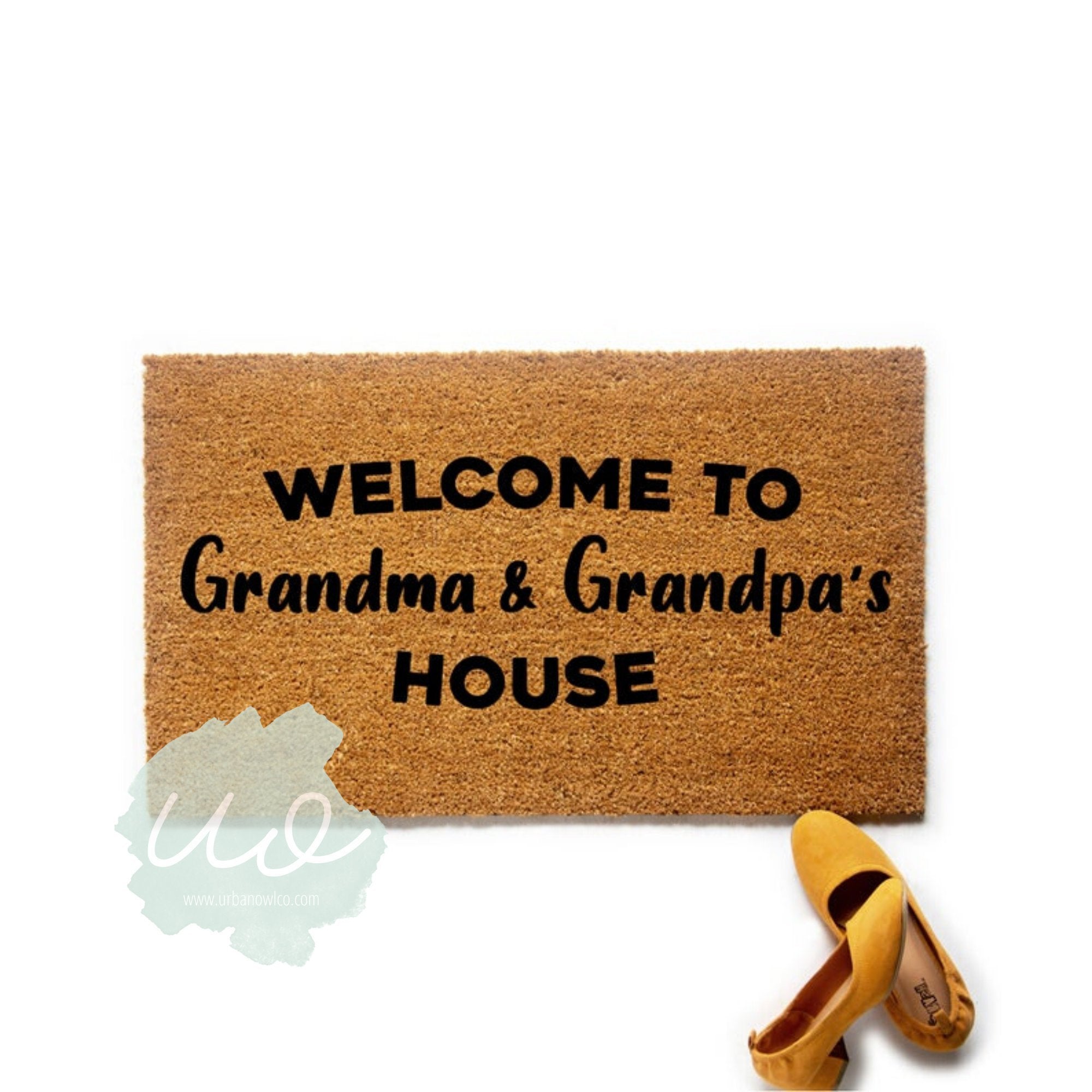 Welcome to Grandma and Grandpas House Doormat | Custom Home Decor ...