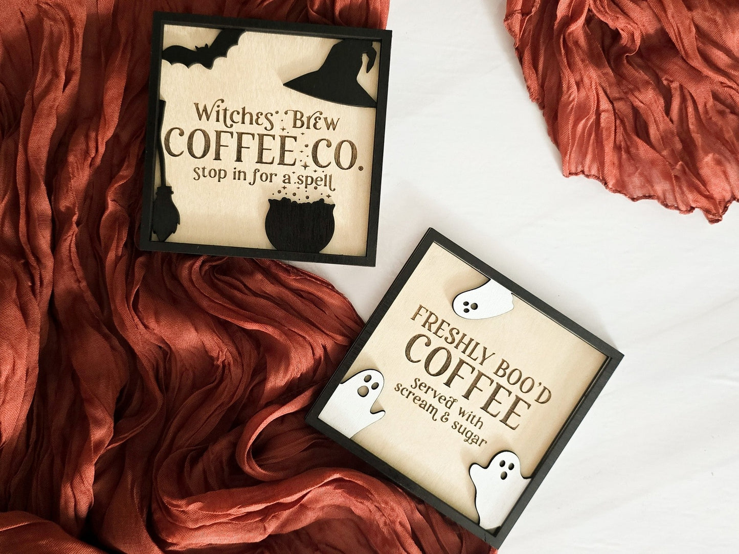 Freshly Boo'd and Witches Brew Halloween Coffee Bar Signs