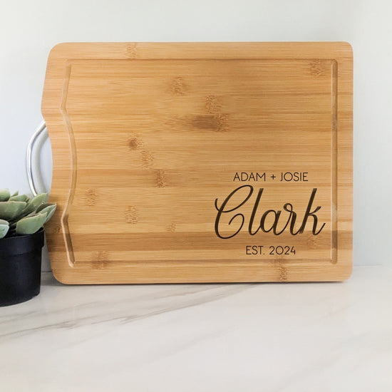 Personalized Last Name Engraved Bamboo Cutting Board