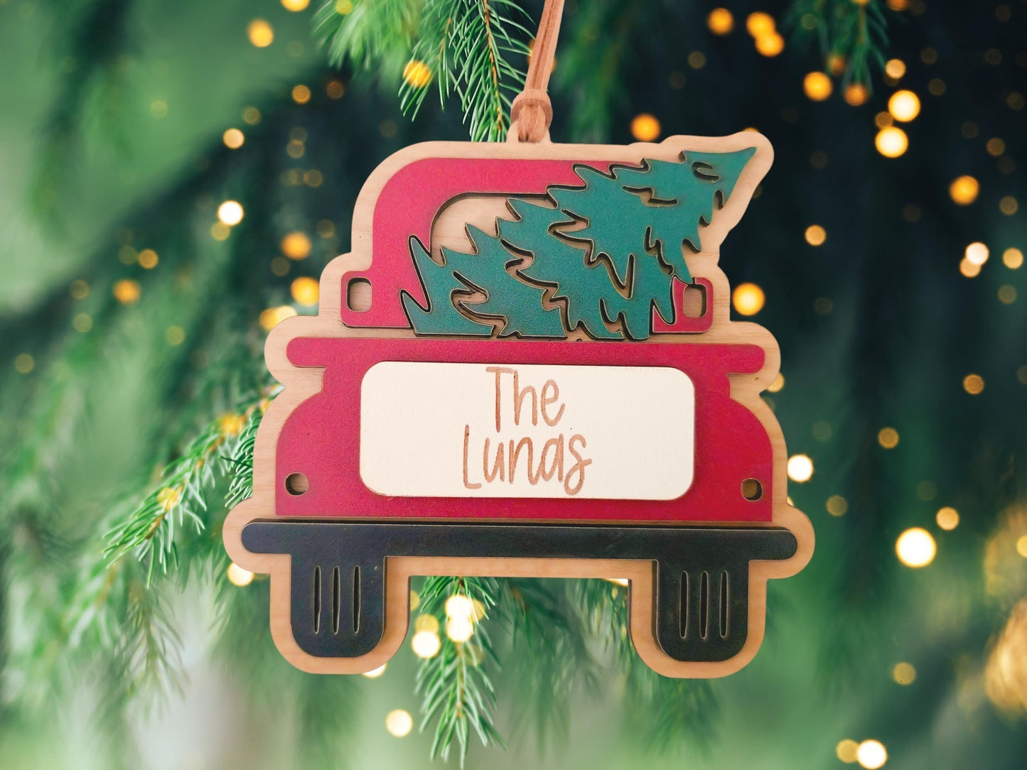 Personalized Red Truck Ornament