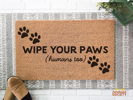 Wipe Your Paws Pawprint Doormat