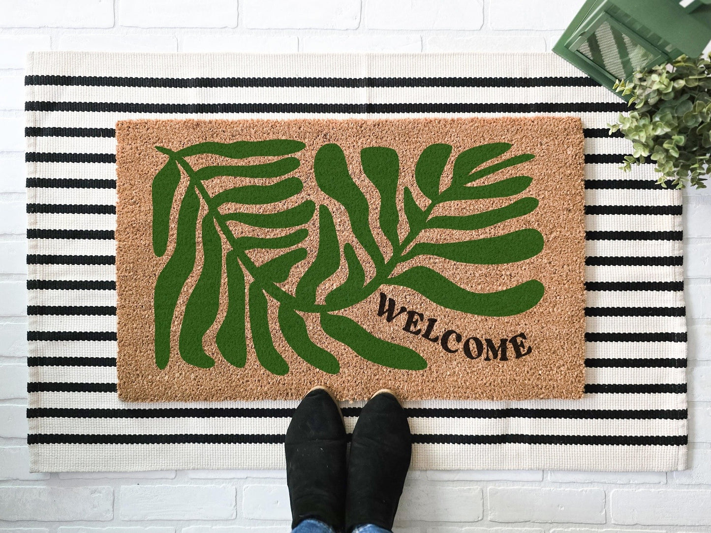 Retro Botanical Welcome Doormat