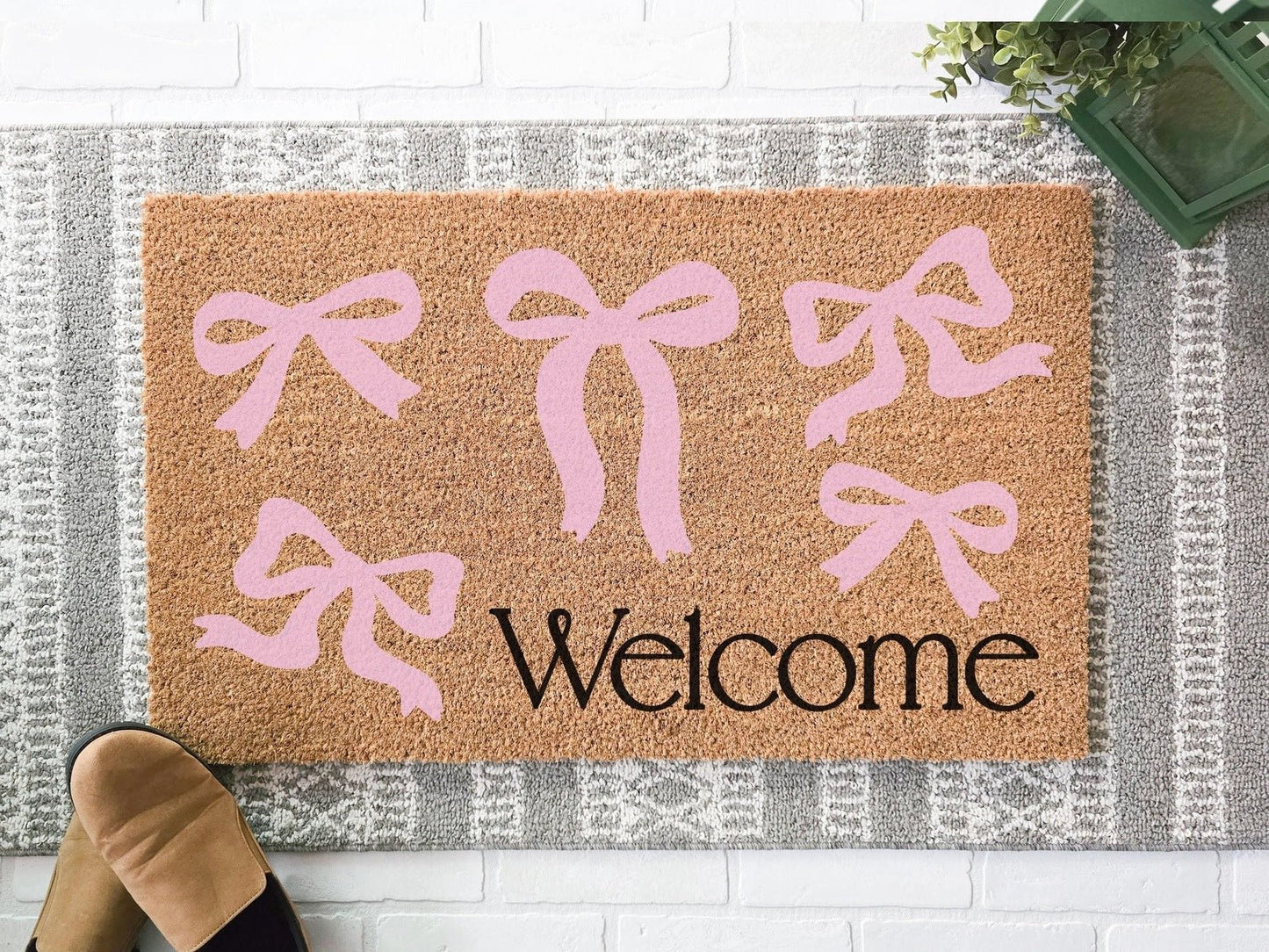 Coquette Pink Bows Welcome Doormat - Homebound Society