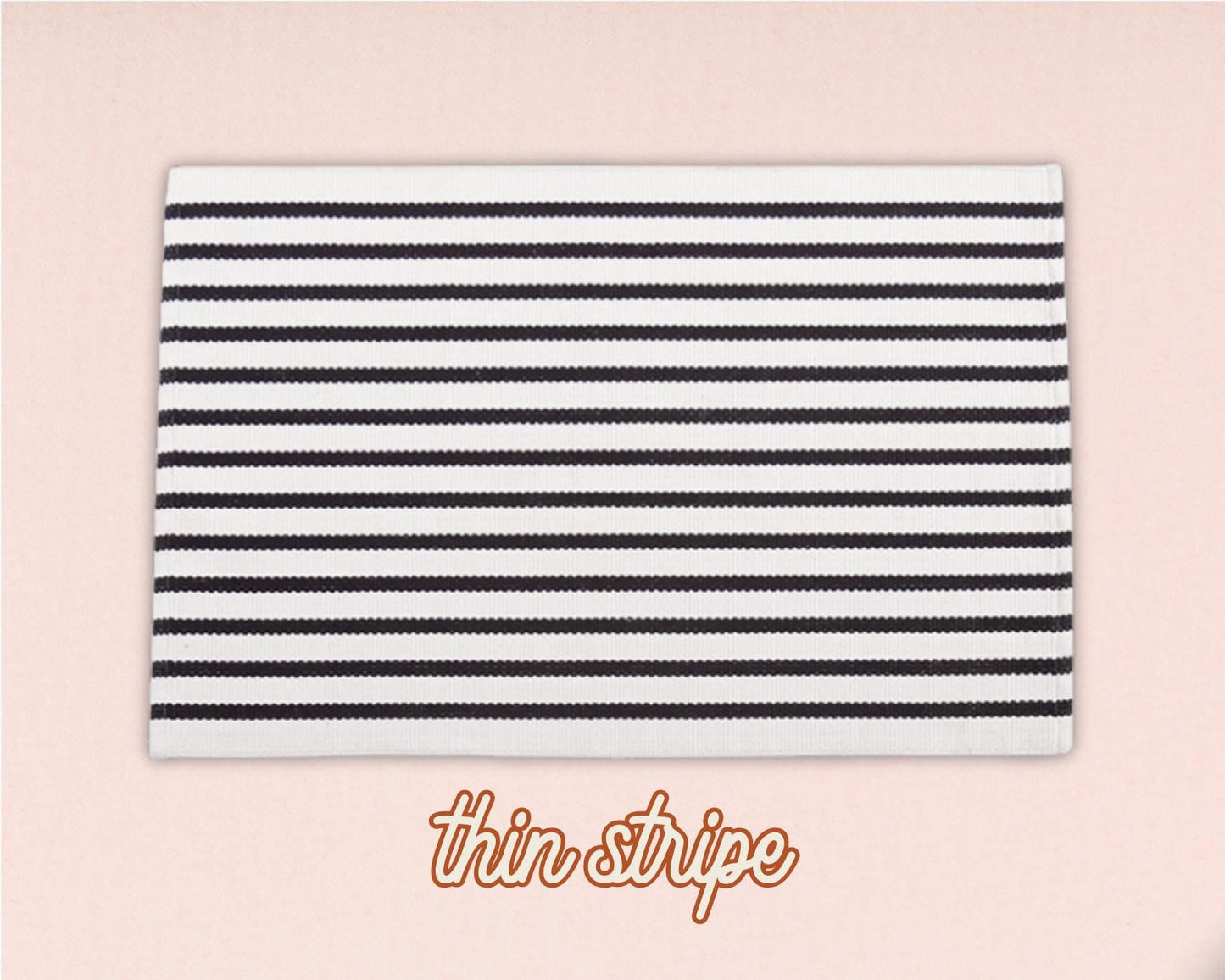 Black and White Stripe Woven Layering Rug