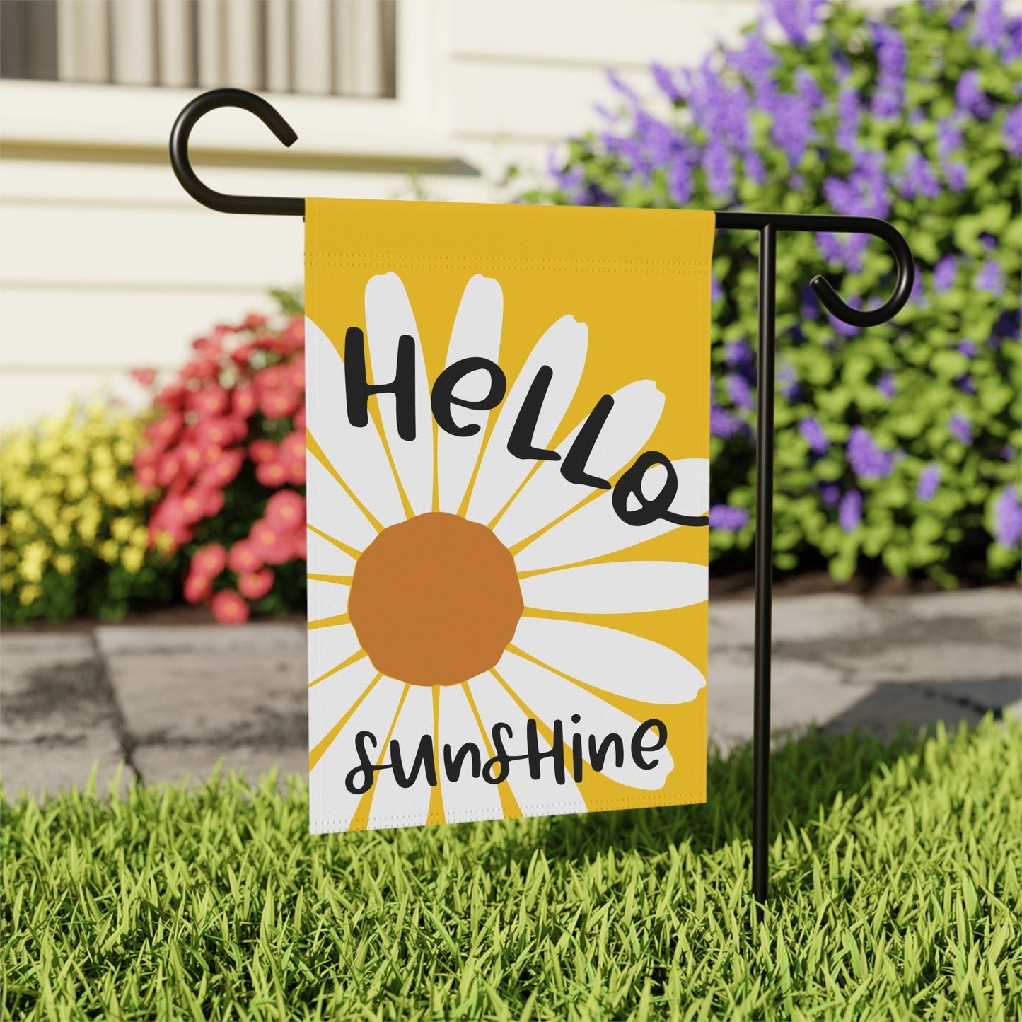 Hello Sunshine Daisy Garden Flag - Homebound Society