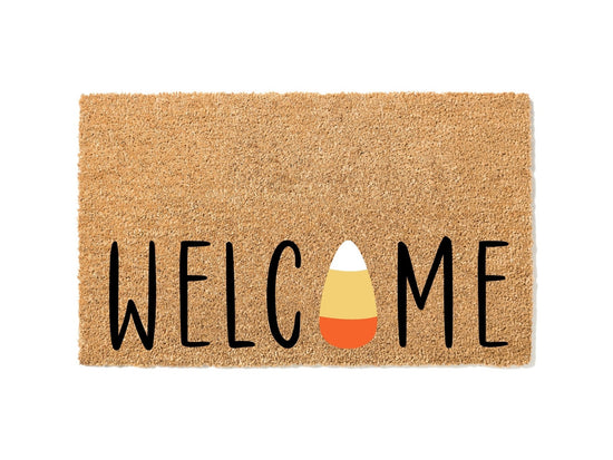 Candy Corn Halloween Welcome Doormat