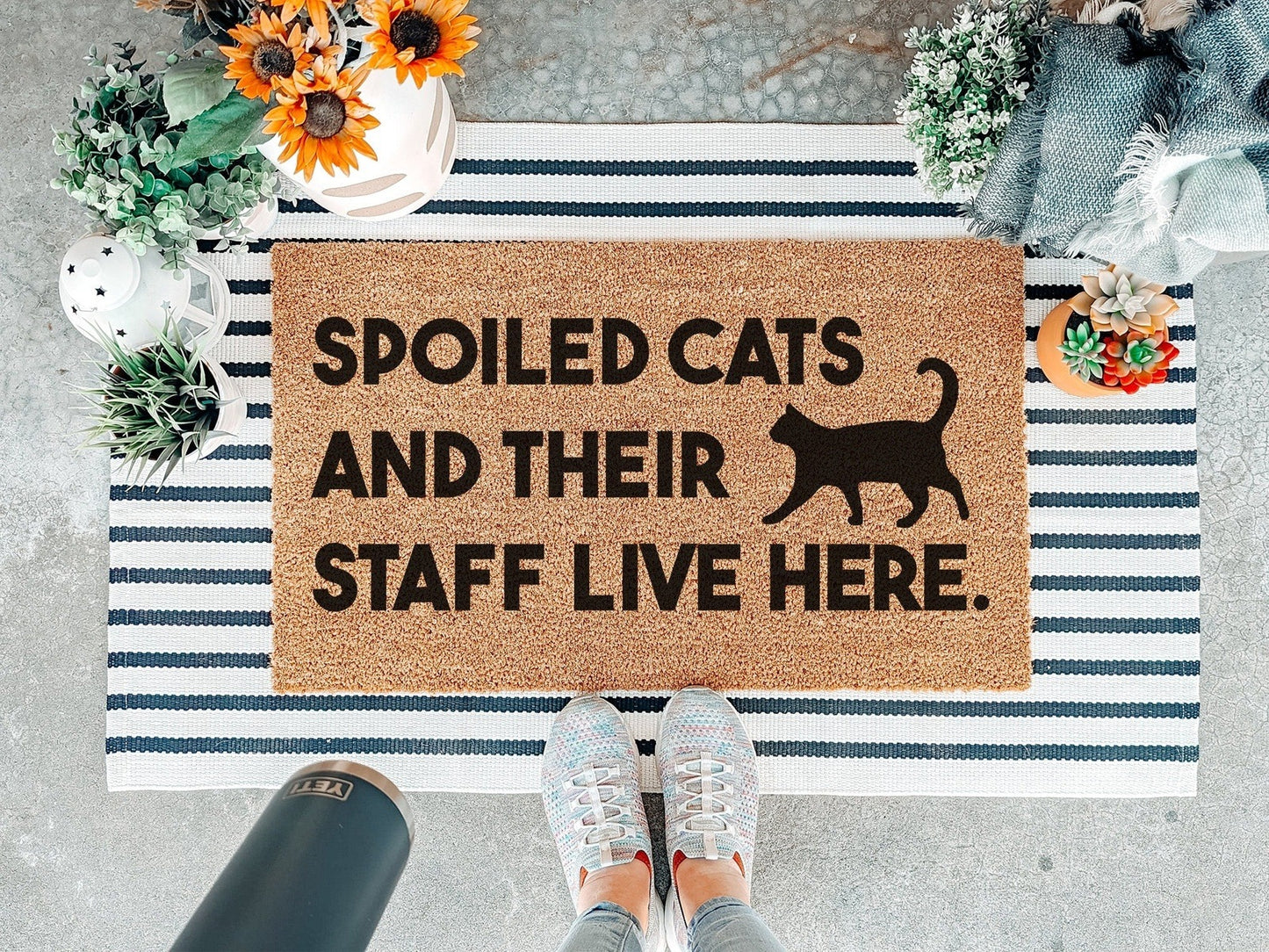 Spoiled Cats and Their Staff Live Here Doormat