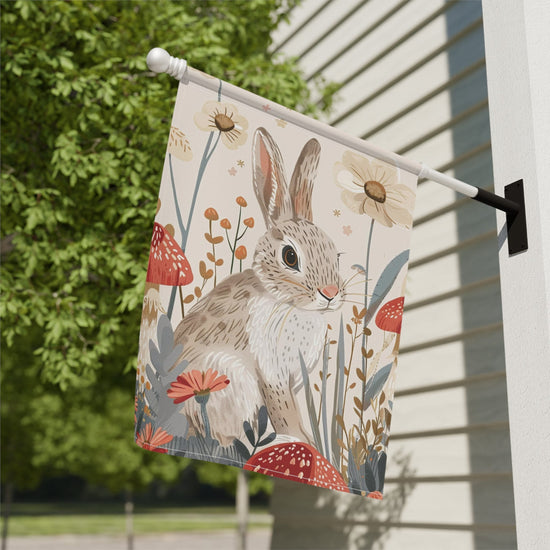 Spring Cottage Bunny Garden Flag