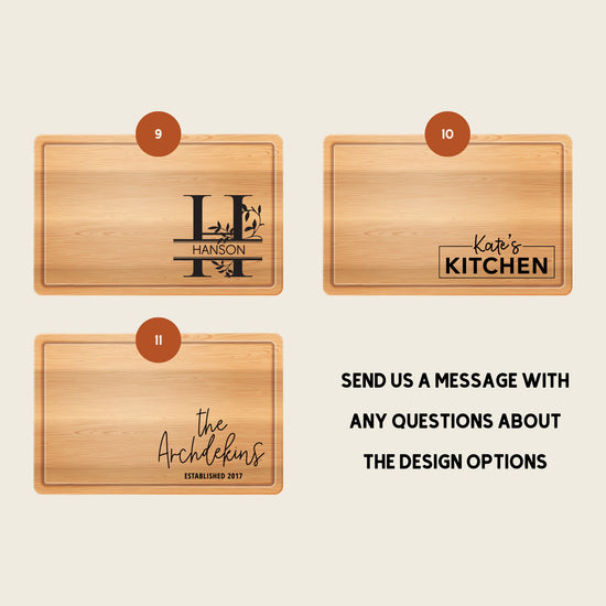 Personalized Laurel Engraved Bamboo Cutting Board
