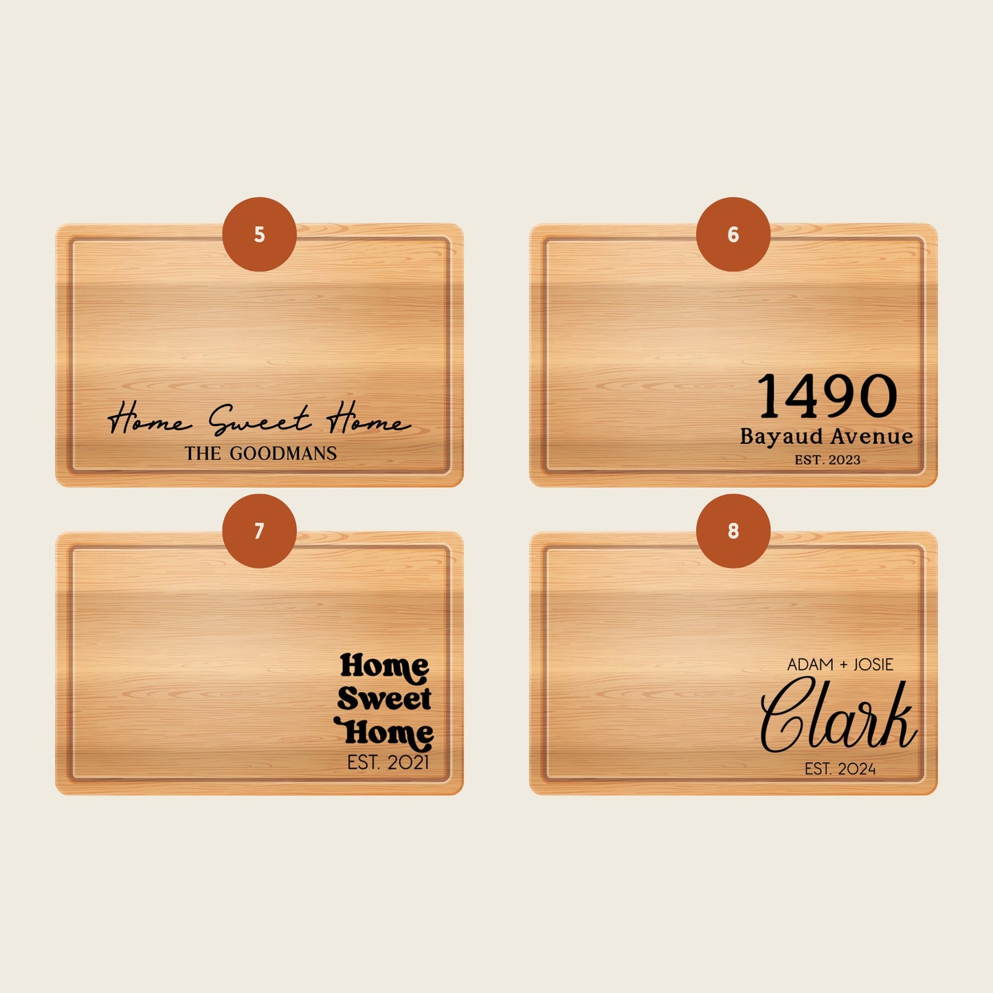 Personalized Last Name Engraved Bamboo Cutting Board