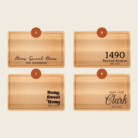 Personalized Last Name Engraved Bamboo Cutting Board