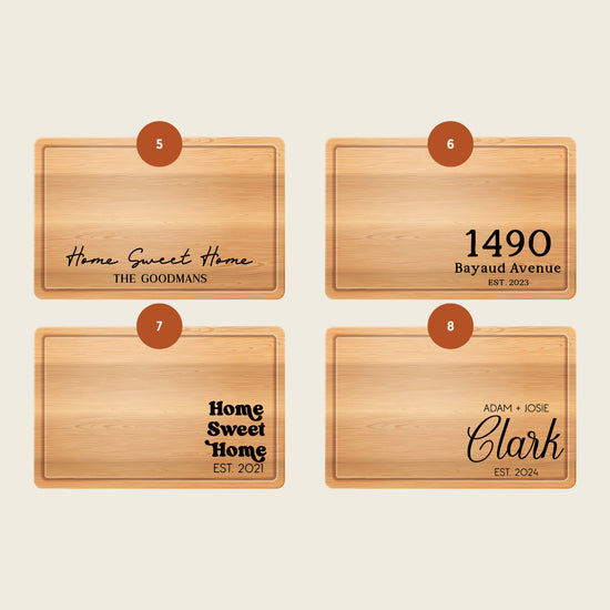 Personalized Home Sweet Home Engraved Bamboo Cutting Board