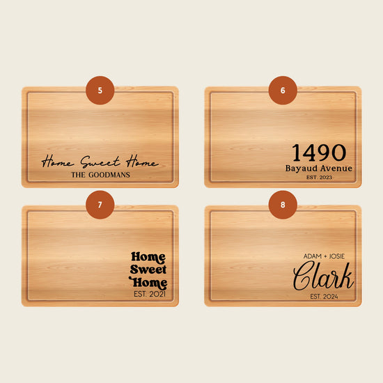 Personalized Home Sweet Home Engraved Bamboo Cutting Board