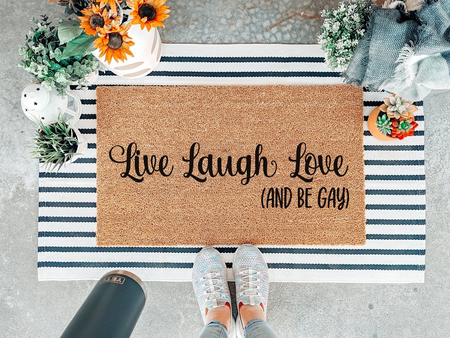 Live Laugh Love Be Gay Doormat