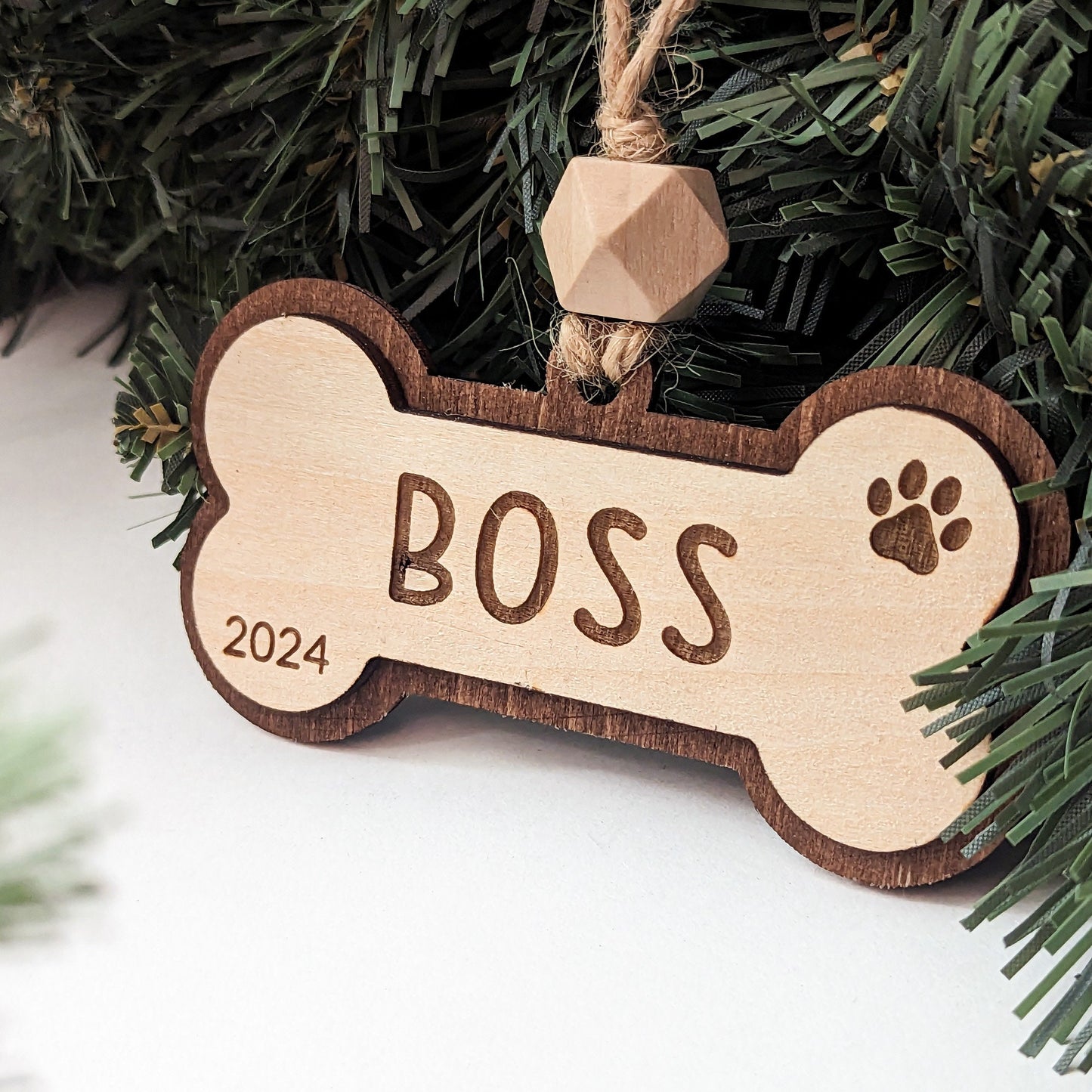 Personalized Dog Bone Holiday Ornament