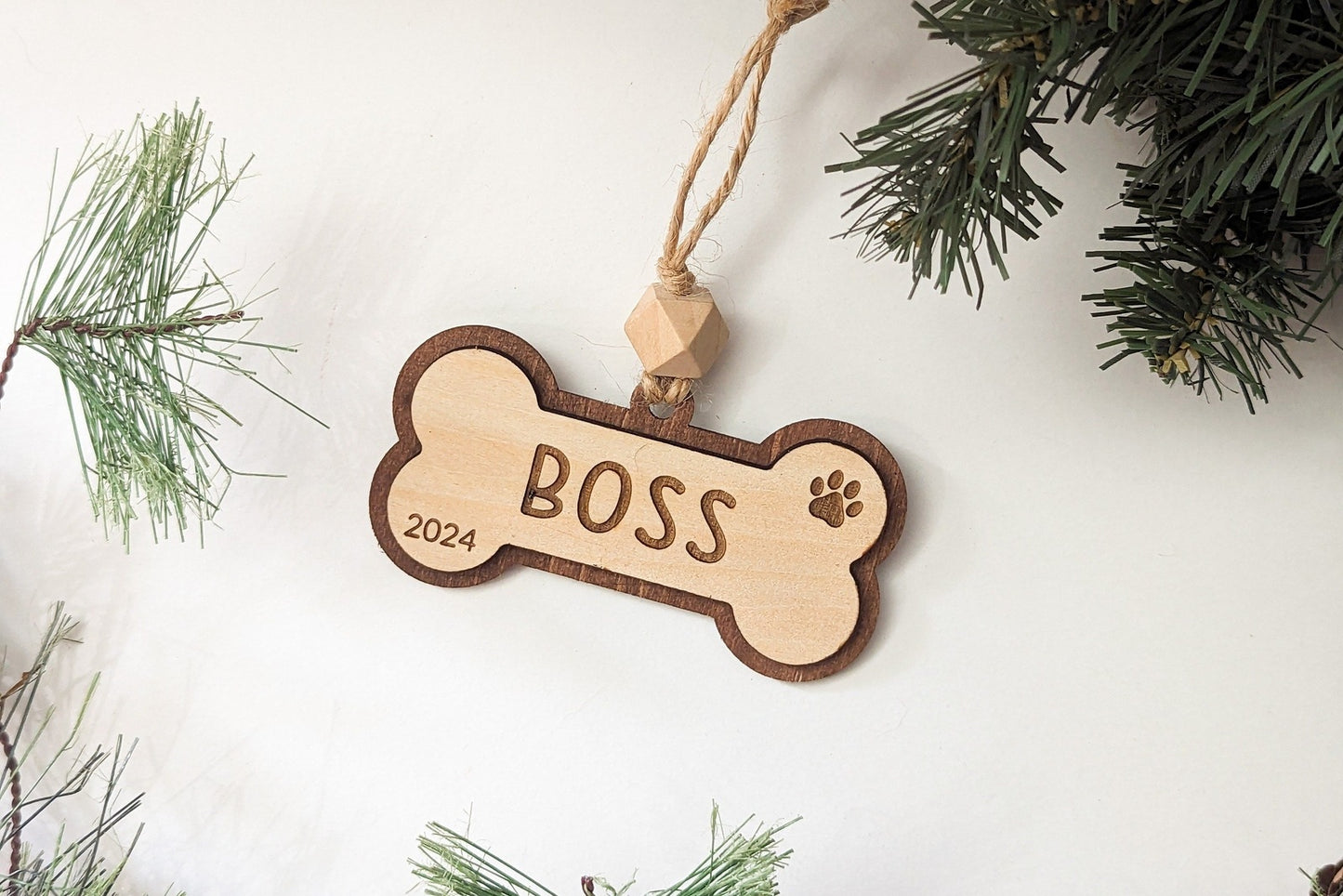 Personalized Dog Bone Holiday Ornament