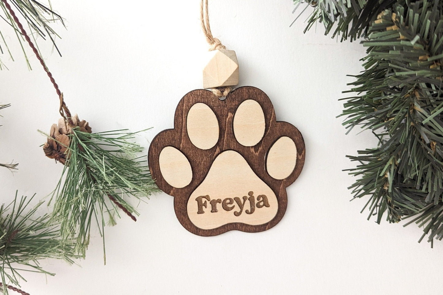 Personalized Pet Paw Holiday Ornament