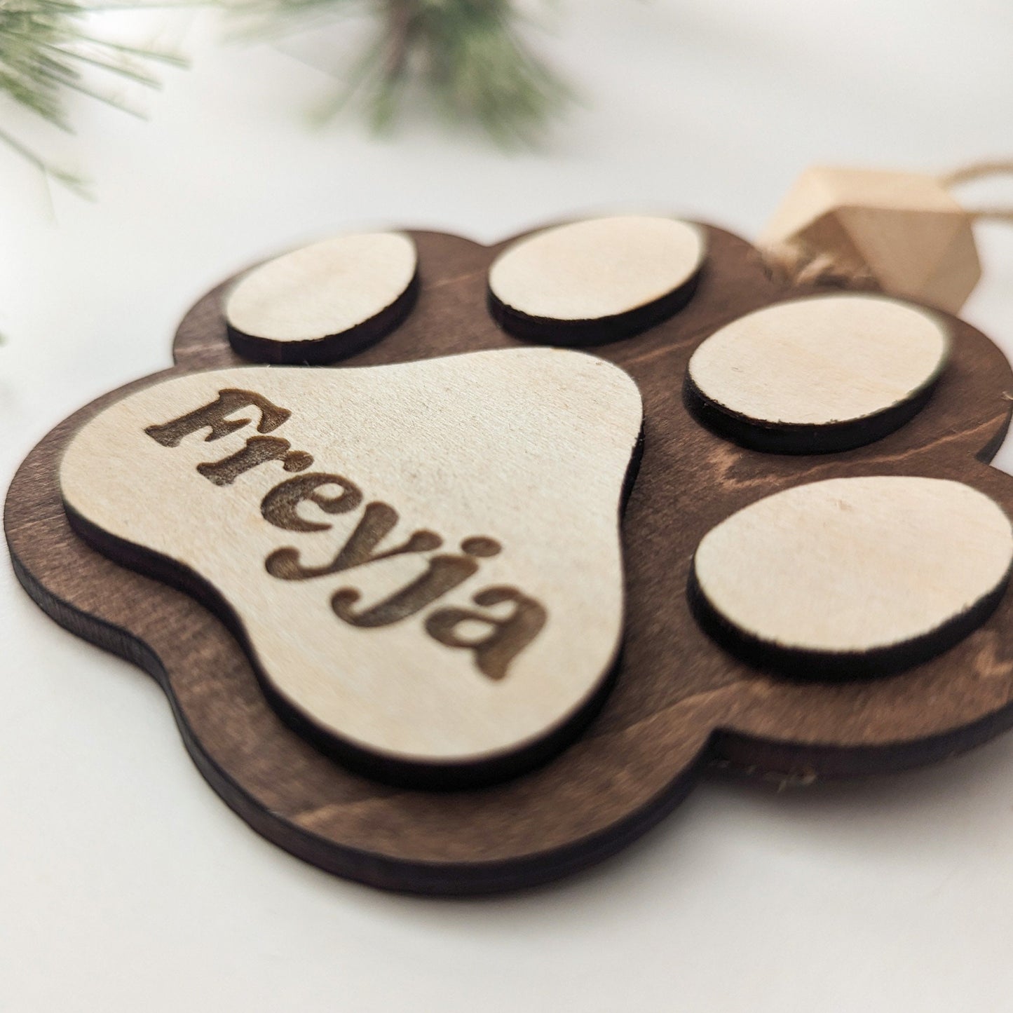 Personalized Pet Paw Holiday Ornament