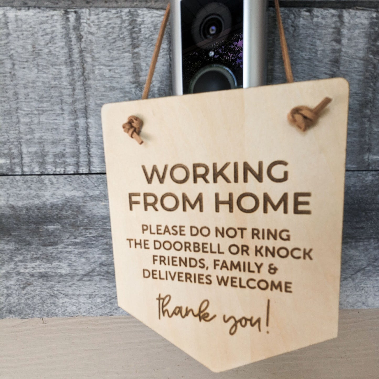 Working From Home Do Not Ring the Doorbell Door Hanger Sign