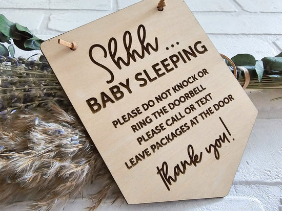 Baby Sleeping Door Hanger Sign