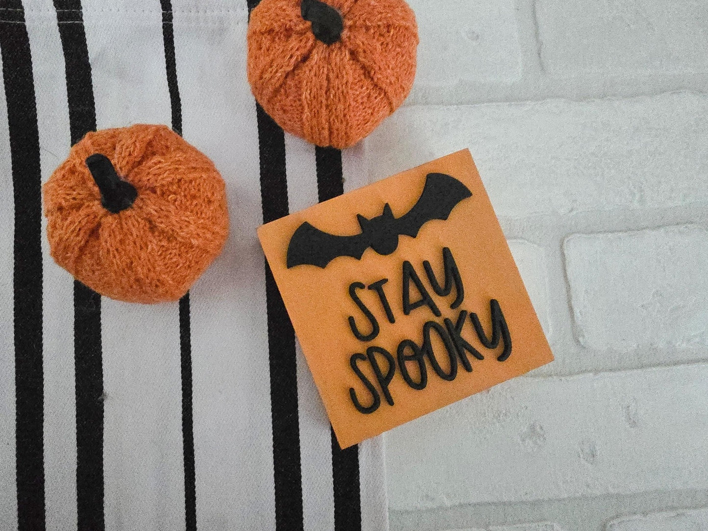 Mini Halloween Ghost and Bat Signs