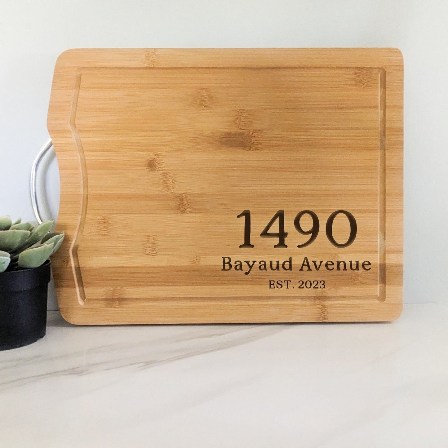 Personalized Address Engraved Bamboo Cutting Board - Homebound Society