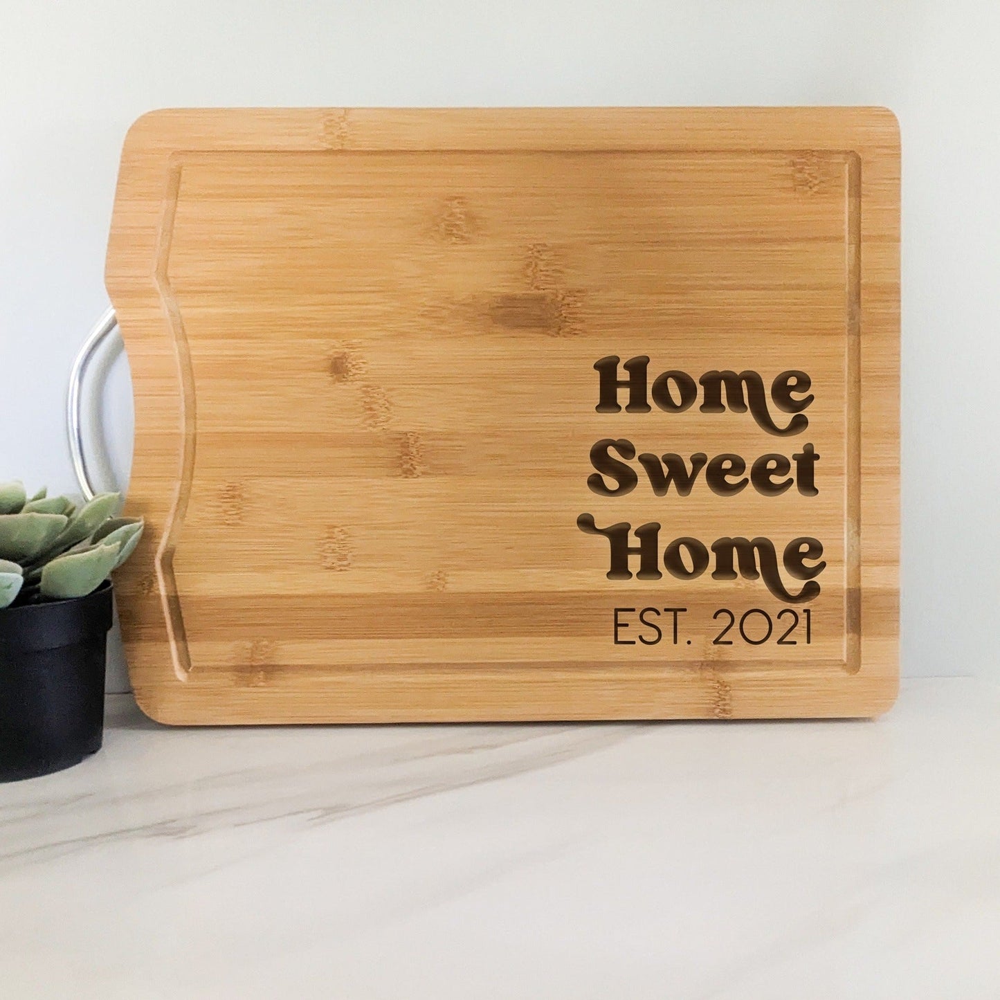 Personalized Home Sweet Home Engraved Bamboo Cutting Board - Homebound Society