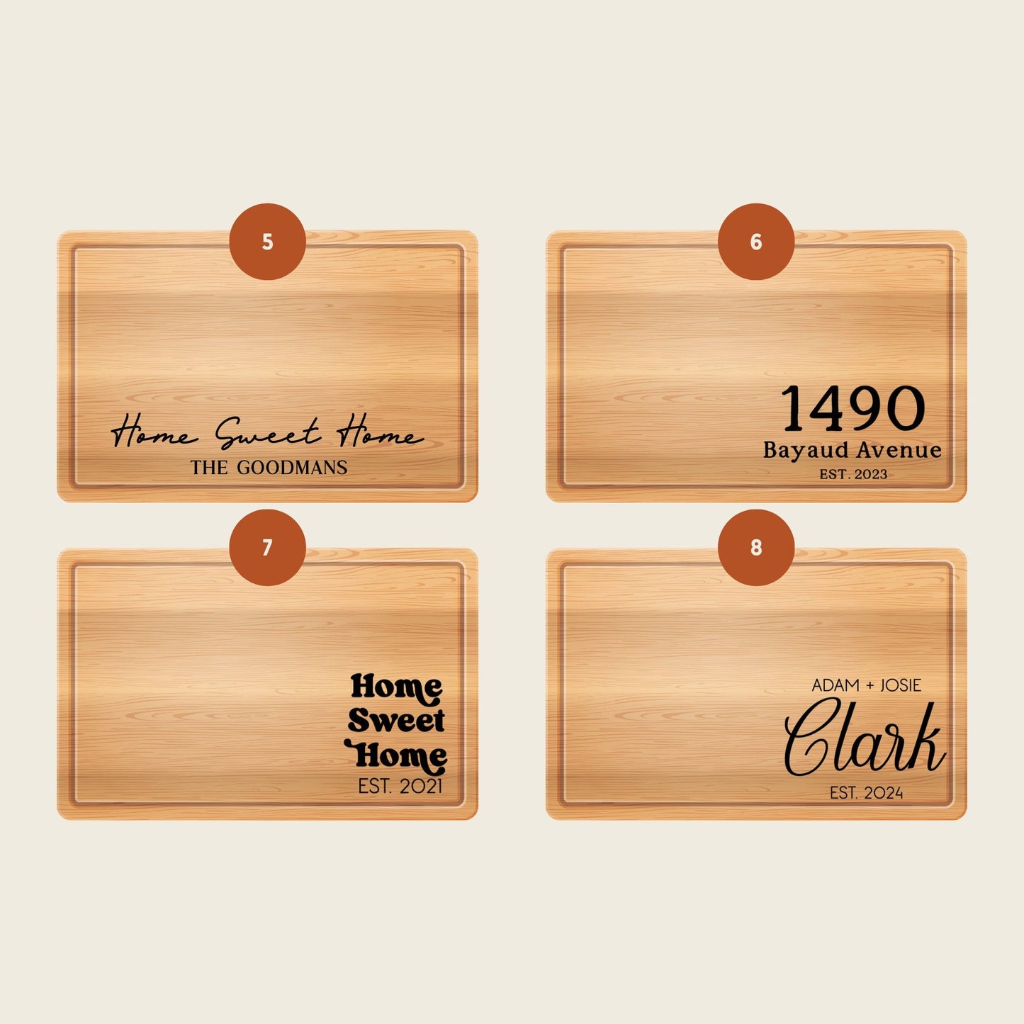 Personalized Home Sweet Home Engraved Bamboo Cutting Board - Homebound Society