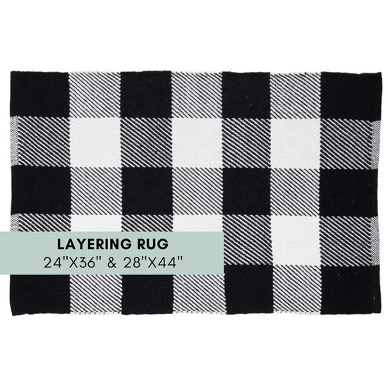 Black and White Buffalo Plaid Rug for Layering Doormat