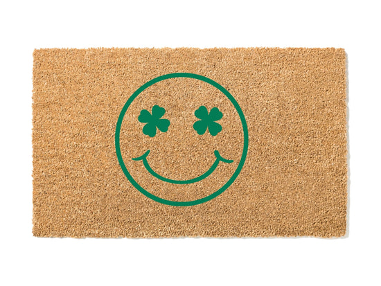 Shamrock Smiley St. Patrick's Day Doormat