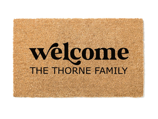 Personalized Welcome Last Name Custom Doormat