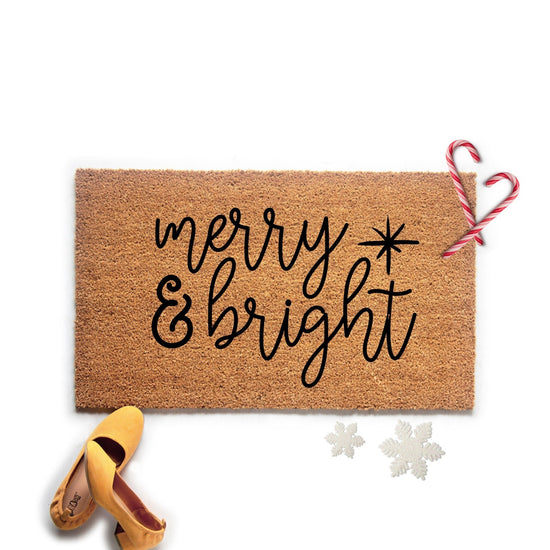 Merry and Bright Christmas Doormat