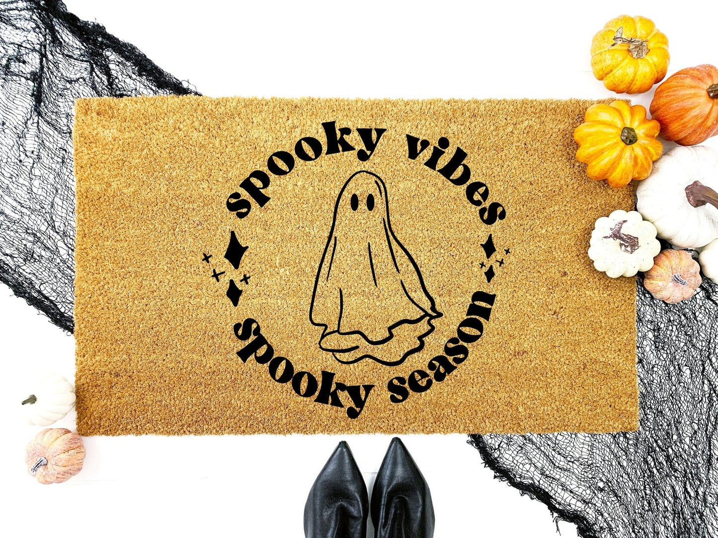 Spooky Vibes Spooky Season Halloween Ghost Doormat