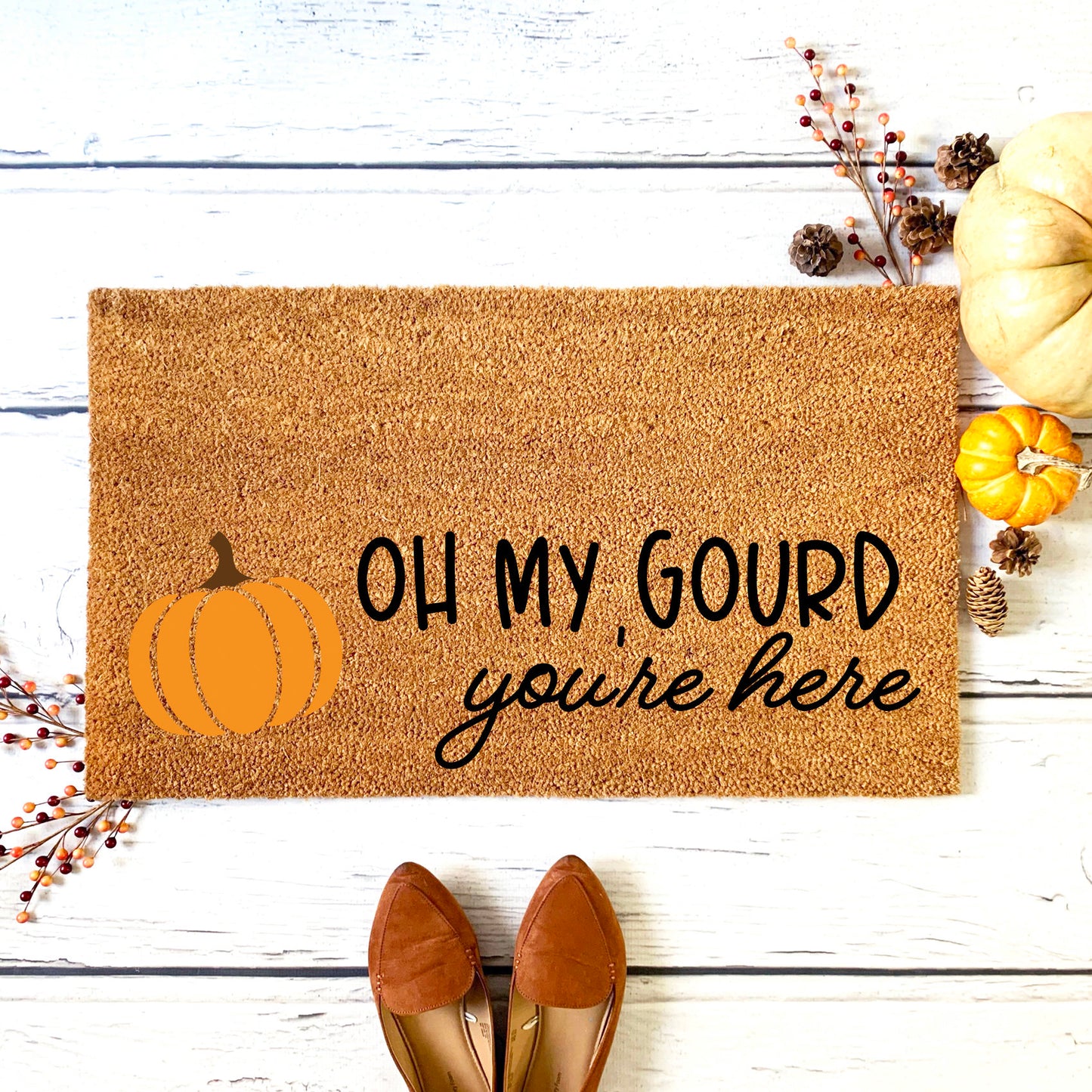 Oh My Gourd You're Here Fall Doormat