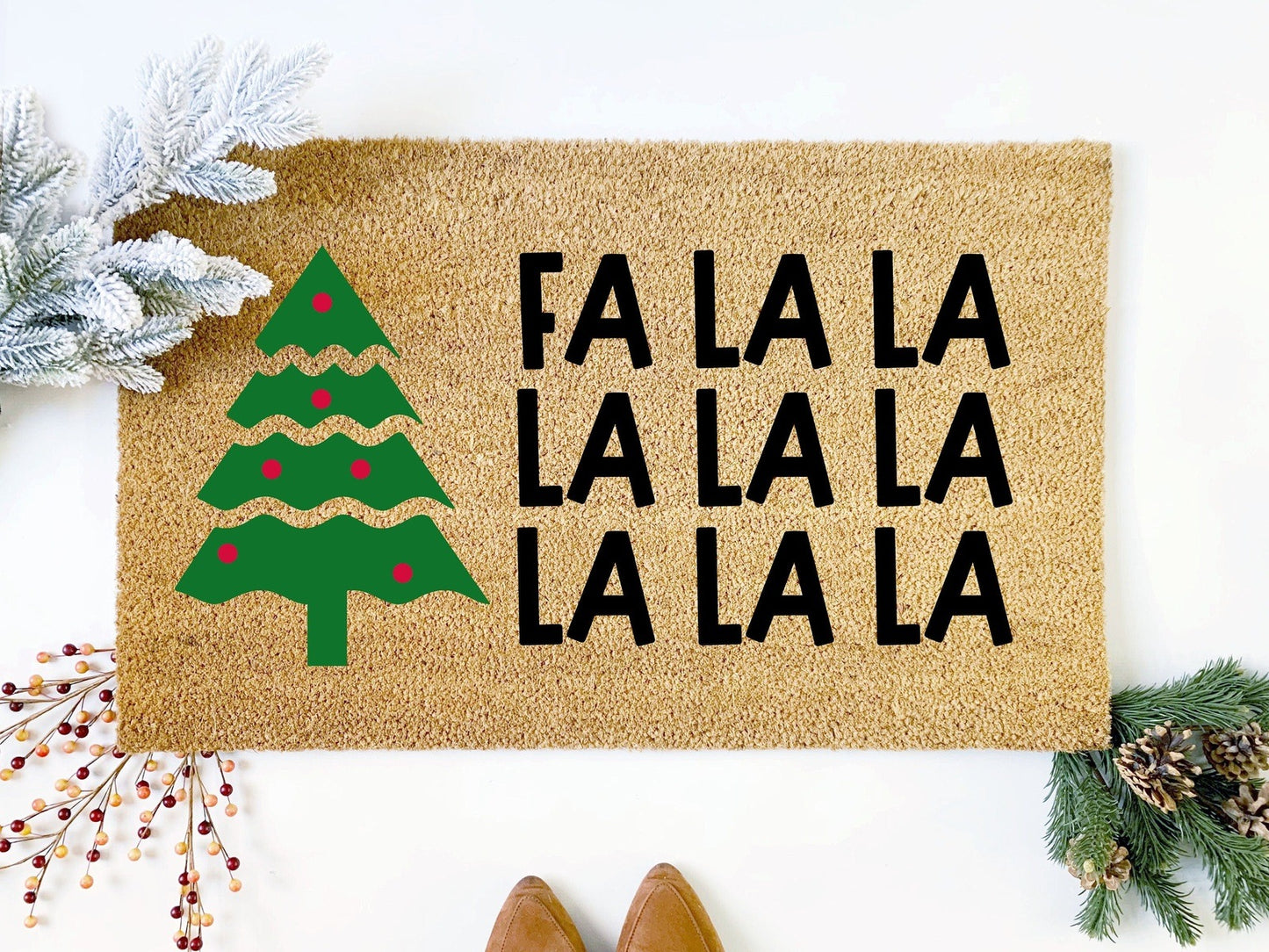 Fa La La Christmas Tree Doormat