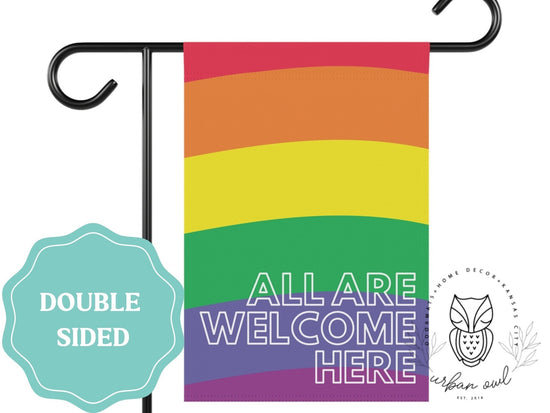 All Are Welcome Here Rainbow Pride Flag