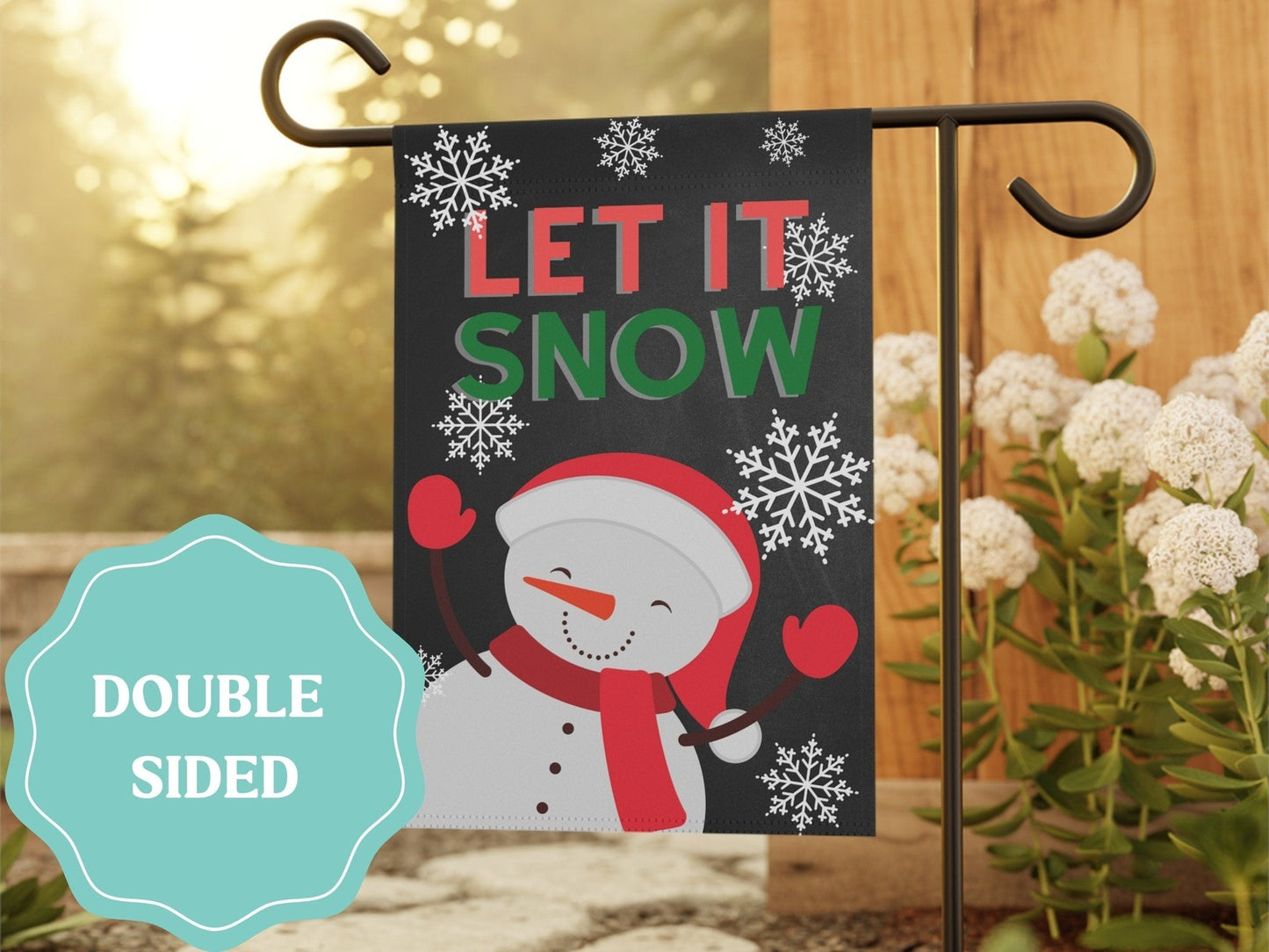 Let it Snow Snowman Garden Flag