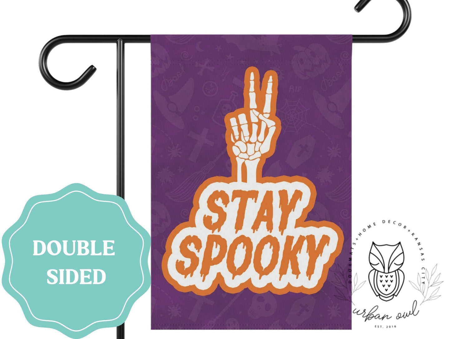 Stay Spooky Halloween Skeleton Outdoor Garden Flag