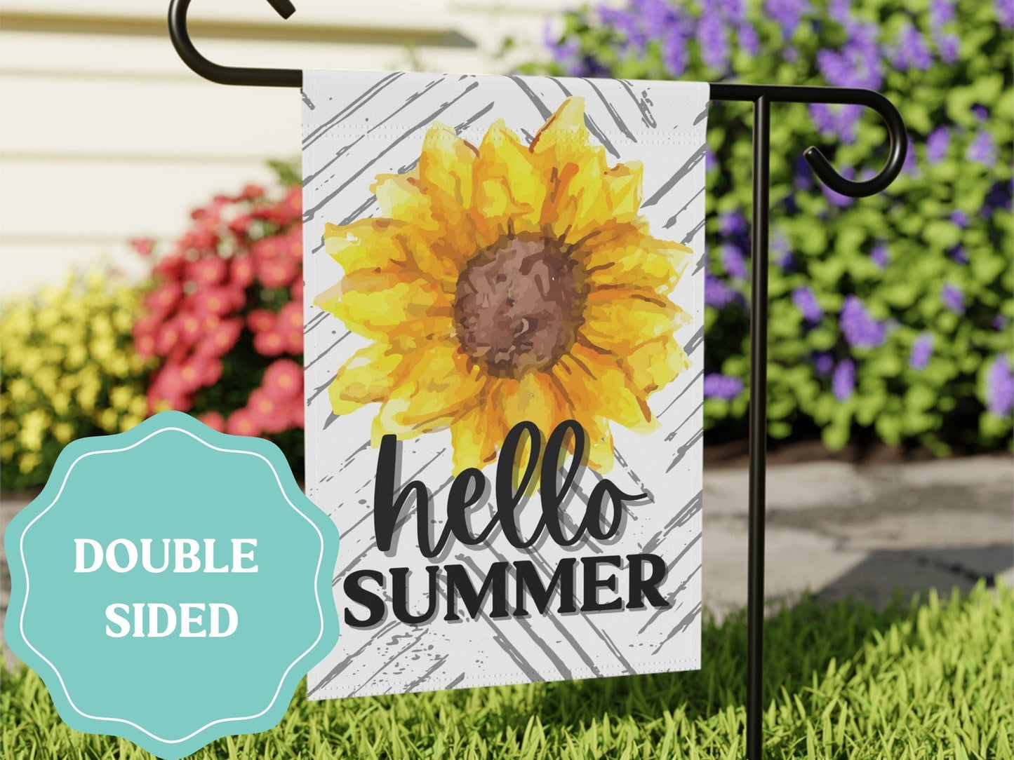 Hello Summer Sunflower Garden Flag