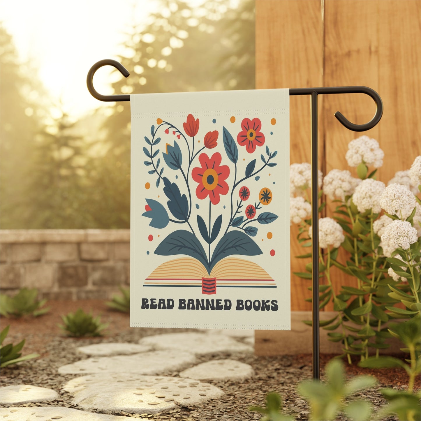 Read Banned Books Double Sided Garden Flag