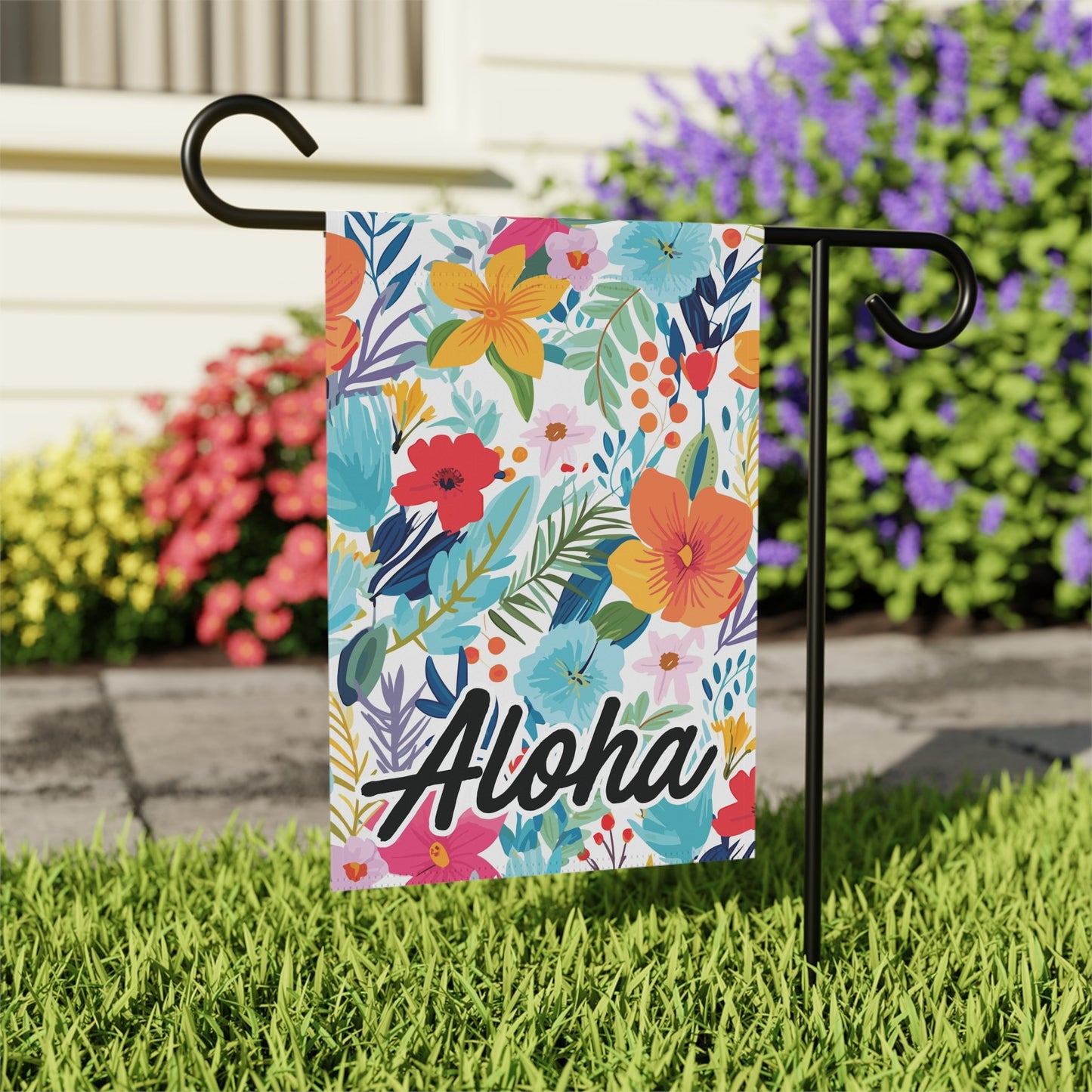 Aloha Island Floral Double Sided Garden Flag