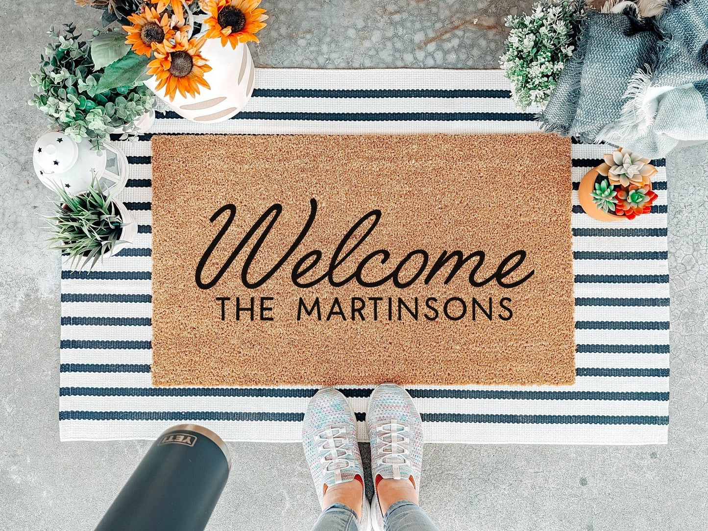 Last Name Doormat, Housewarming Gift, Closing Gift, Wedding Gift, Custom Personalized Doormat, Outdoor Door Mat, Monogram Gift