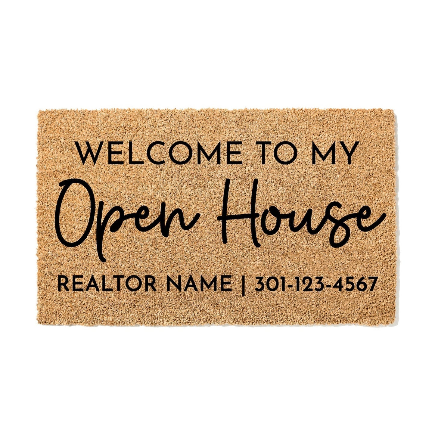 Open House Door Mat, Real Estate Agent Open House Doormat, Business Welcome Mat, Front Door Mat, Custom Business Doormat