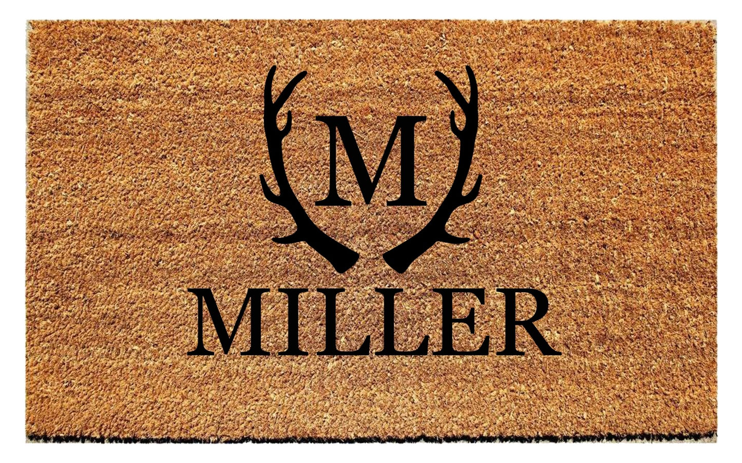 Personalized Monogram and Last Name Antler Doormat